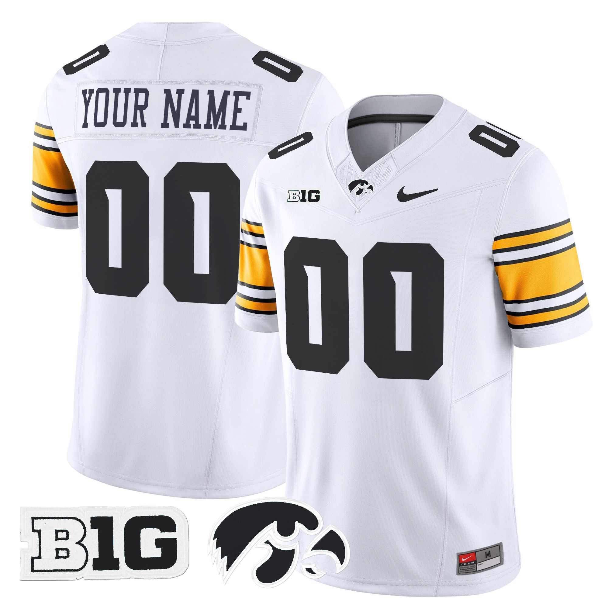 Men Iowa Hawkeyes White Nike 2024 Vapor Limited Custom NCAA Jersey->more ncaa teams->NCAA Jersey